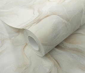 Vinil tapéta Flizelin elmosódott bézs virágok fényes