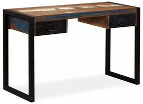 tömör újrahasznosított fa íróasztal 2 fiókkal 120 x 50 x 76 cm