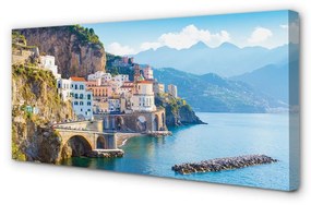 Canvas képek Olaszország partjainál tenger épületek 100x50 cm