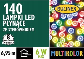 Karácsonyfa lámpák Bulinex 140LED áramló 8 program multicolor 6,9m