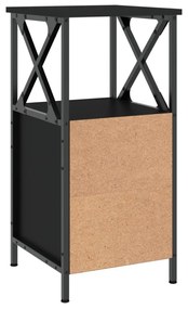 2 db fekete szerelt fa éjjeliszekrény 34x35,5x70 cm