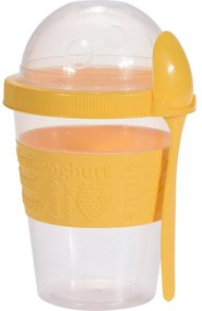 EH Joghurtos pohár kanállal, 600 ml, műanyagszínes