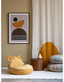 Sárga bársony gyerek babzsákfotel Bear – Wigiwama