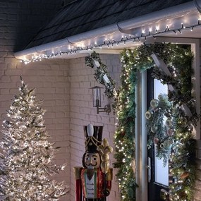 Karácsonyi kültéri/beltéri fényfüzér zöld vezetékes hideg fehér
