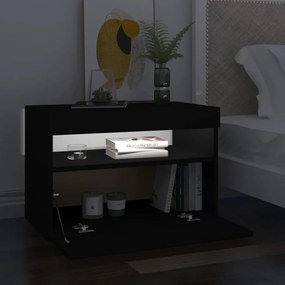 fekete TV-szekrény LED-lámpákkal 60 x 35 x 40 cm