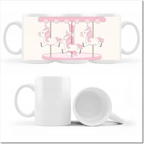 Fotó bögre Rózsaszín unikornisok a körhintán