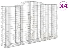 4 db íves horganyzott vas gabion kosár 300x50x180/200 cm