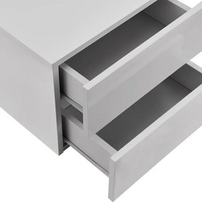 Függő éjjeliszekrény 40 x 29 x 30 cm 2 fiókkal fehér