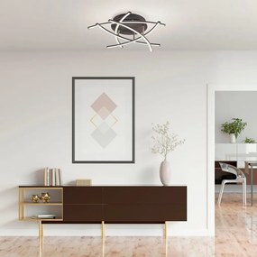 FISCHER & HONSEL 20896 CROSS Modern LED Mennyezeti Lámpa Bézs, Fekete, Szürke LED IP20