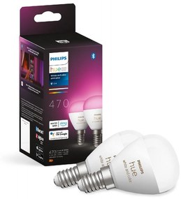 Philips KÉSZLET 2x LED RGBW Dimmelhető izzó Philips Hue WACA P45 E14/5,1W/230V P5750