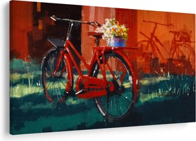 Piros kerék képe, akril festés (90x60 cm)