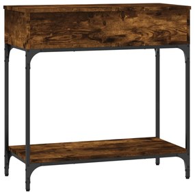 füstös tölgy színű szerelt fa tálalóasztal 75 x 34,5 x 75 cm