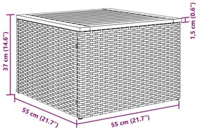 10 Darabos Kerti Kanapé Szett Párnákkal Bézs Poli Rattan Akác