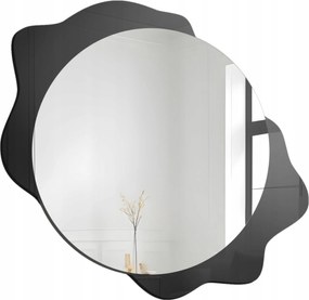 Dark Drop dekoratív kerek tükör fekete folttal 200x195