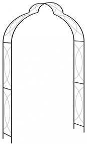 fekete vas kerti boltív kapuval 150 x 34 x 240 cm