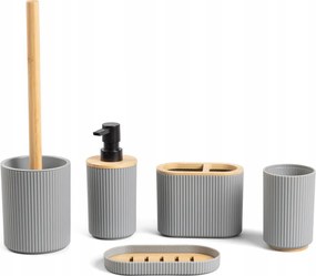 Fürdőszoba szett Loreto 5 részes szürke Homla