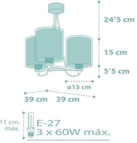 Dalber 41007H - Gyrerek csillár DOTS 3xE27/60W/230V