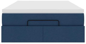 Ottomán ágykeret matraccal kék 120x190 cm szövet
