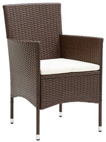 3 részes barna polyrattan kerti étkezőgarnitúra