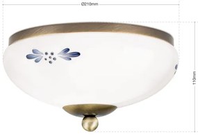 Orion DL 7-672 - Mennyezeti lámpa LANDHAUS 1xE27/60W/230V átm. 21 cm bronz/fehér