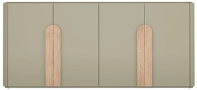 Amilio négyajtós komód 200 cm - eukaliptusz / baltic tölgy / natúr tölgy fogantyú