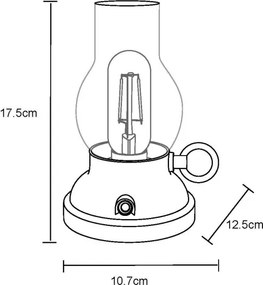 Globo 58016A - LED töltős asztali lámpa PETRO 1W/3,7V 1200 mAh antracit