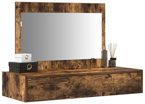 Fali sminkasztal Füstölt tölgy 100x40x70 cm