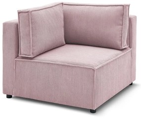 Világos rózsaszín kordbársony kanapé modul (variálható) Nihad modular – Bobochic Paris