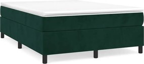 vidaXL sötétzöld bársony rugós ágy matraccal 140x190 cm
