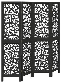 4 paneles fekete tömör császárfa térelválasztó