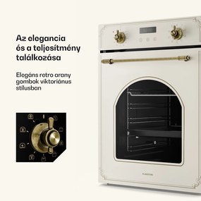 Klarstein Victoria beépített sütő 45 cm 49 l krémszín