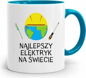 A Világ Legjobb Villanyszerelőjének Kék Bögréje fényképes nyomtatással