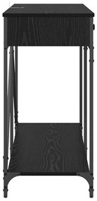 vidaXL Konzolasztal fiókkal Fekete tölgy 100 x 39 x 78,5 cm Faanyag