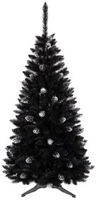 Fekete karácsonyfa díszítéssel 220 cm