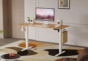 Elektromosan állítható magasságú íróasztal - 140x60cm arany tölgy ülő-/állómunkához - LVN System Lite LV1718