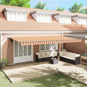Automatikus Behúzható Napellenző LED sárga és narancssárga 600x300 cm
