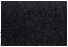 Fekete hosszú szálú szőnyeg 140 x 200 cm DEMRE Beliani