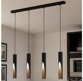 Eglo 901733 - LED Csillár zsinóron BARBOTTO 4xGU10/4,5W/230V 3000K fekete/barna