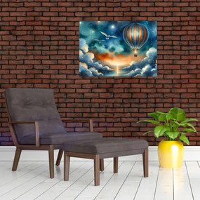 Üveg kép - Repülés az éjjeli ég alatt (70x50 cm)