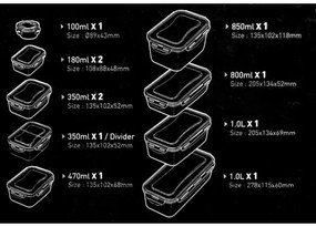 11 darabos LOCK ételtároló doboz szett