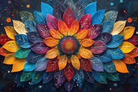 Vászonkép Canvas Színes Levelek Mandala Dekoráció Absztrakt 120x80