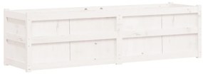 Fehér tömör fenyőfa kerti virágláda 180x50x50 cm