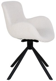 Fehér kárpitozott karfás étkezőfotel szett 2 db-os Amorim – House Nordic