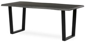 Étkezőasztal, 180x90x75 cm, MDF lap, szürke tölgy dekor, U alakú fém lábak