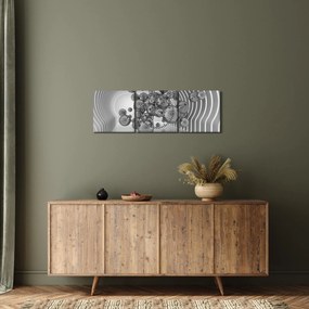 Kép - Fekete-fehér buborékok (órával) (90x30 cm)
