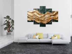 Kép - Zöld absztrakció arannyal II. (150x105 cm)