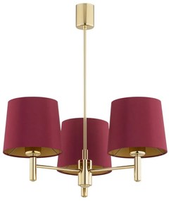 Argon 6266 - Csillár rúdon PONTE PLUS 3xE27/15W/230V piros