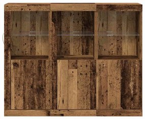 Széf 3 pcs Régi fa 123 x 37 x 100 cm Faanyag