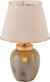 Krémszínű-aranyszínű asztali lámpa textil búrával (magasság 47 cm) Yakamoz – Opviq lights
