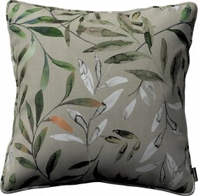 Párnahuzat 45x45 zöld gallyak szürke alapon